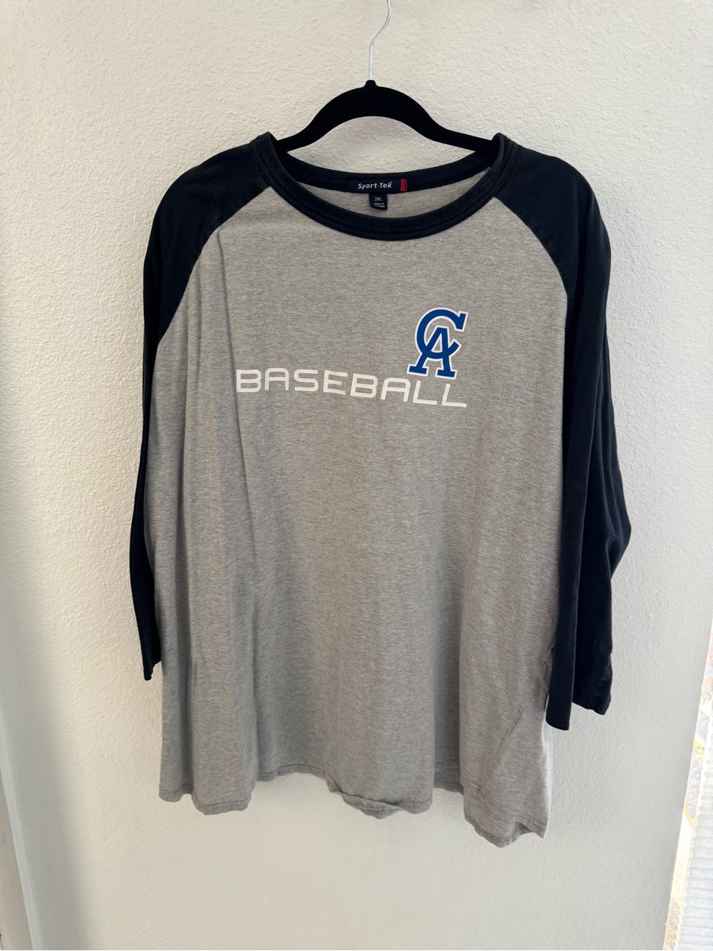 Sport-Tek Gray & Black Baseball Tee
